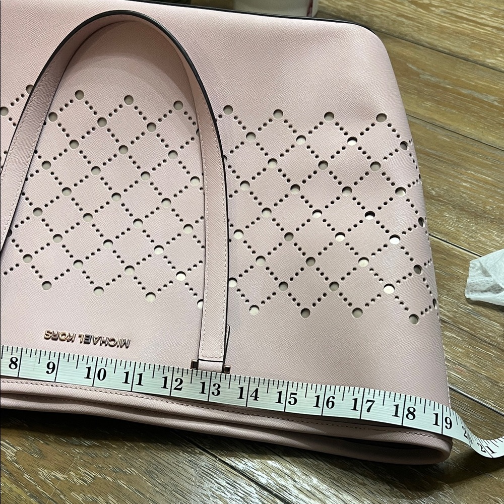 Michael Kors Blush Pink Perforated Tote - Picture 9 of 12